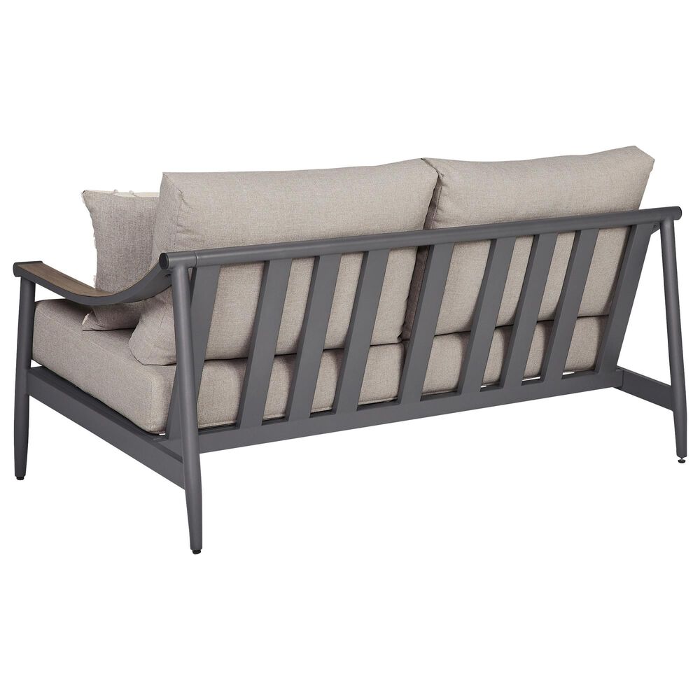 Ashley Ocean Beach Stationary Loveseat with Cushions in Gray, , large