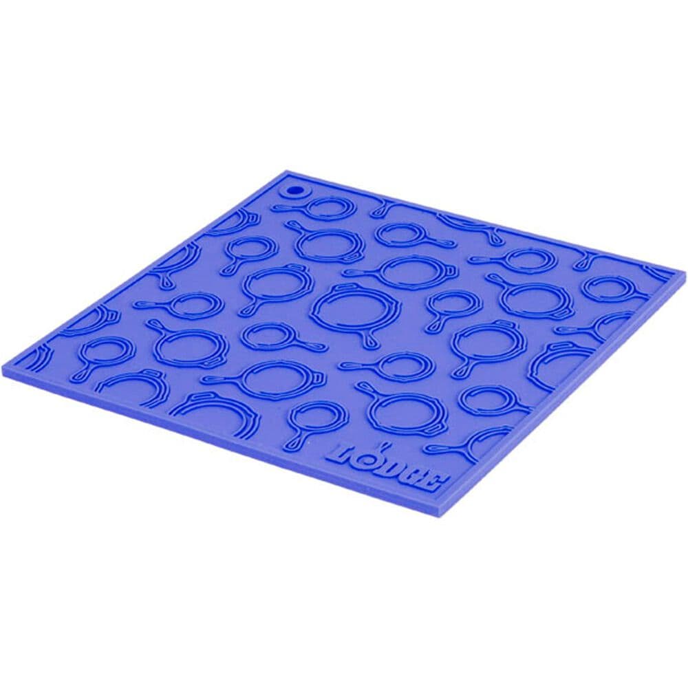 Lodge Cast Iron Silicone Trivet with Skillet Pattern in Blue