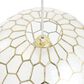 Creative Coop Simone 16" Pendant with Pearly White Shade in Antique Gold, , large
