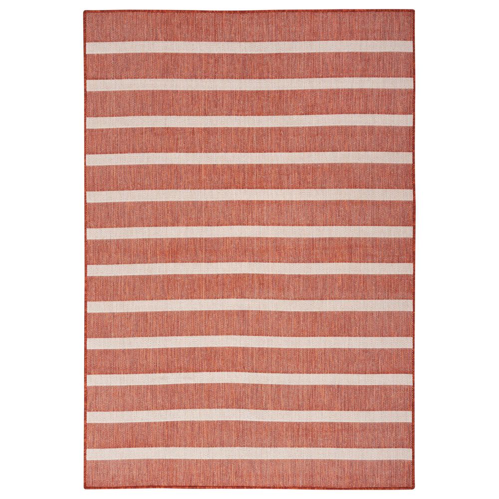 Nourison Positano POS03 Terracotta and Ivory 6&#39; x 9&#39; Indoor/Outdoor Area Rug, , large