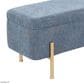 Lumisource Daniella Storage Bench with Blue Cushion in Gold, , large