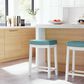 Linon Home Decor Claridge Counter Stool with Teal Cushion in White, , large