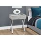 Monarch Specialties 24" Accent Table in Grey Cement and Chrome, , large