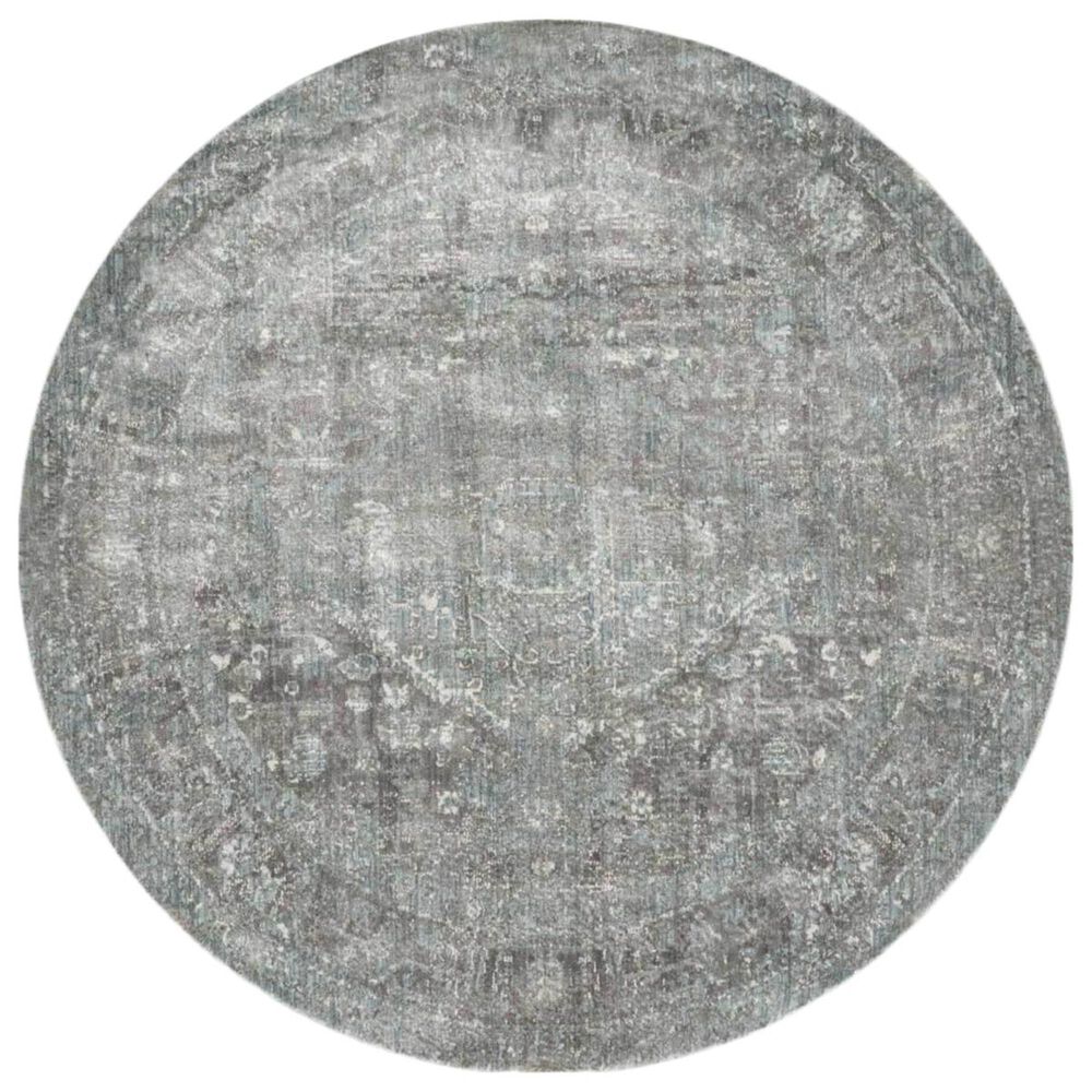 Loloi Anastasia AF-22 7"10" Round Stone and Blue Area Rug, , large
