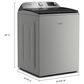 Maytag 5.3 Cu. Ft. Smart Top Load Washer and 7.4 Cu. Ft. Smart Electric Top Load Dryer Laundry Pair in Classic Silver, , large
