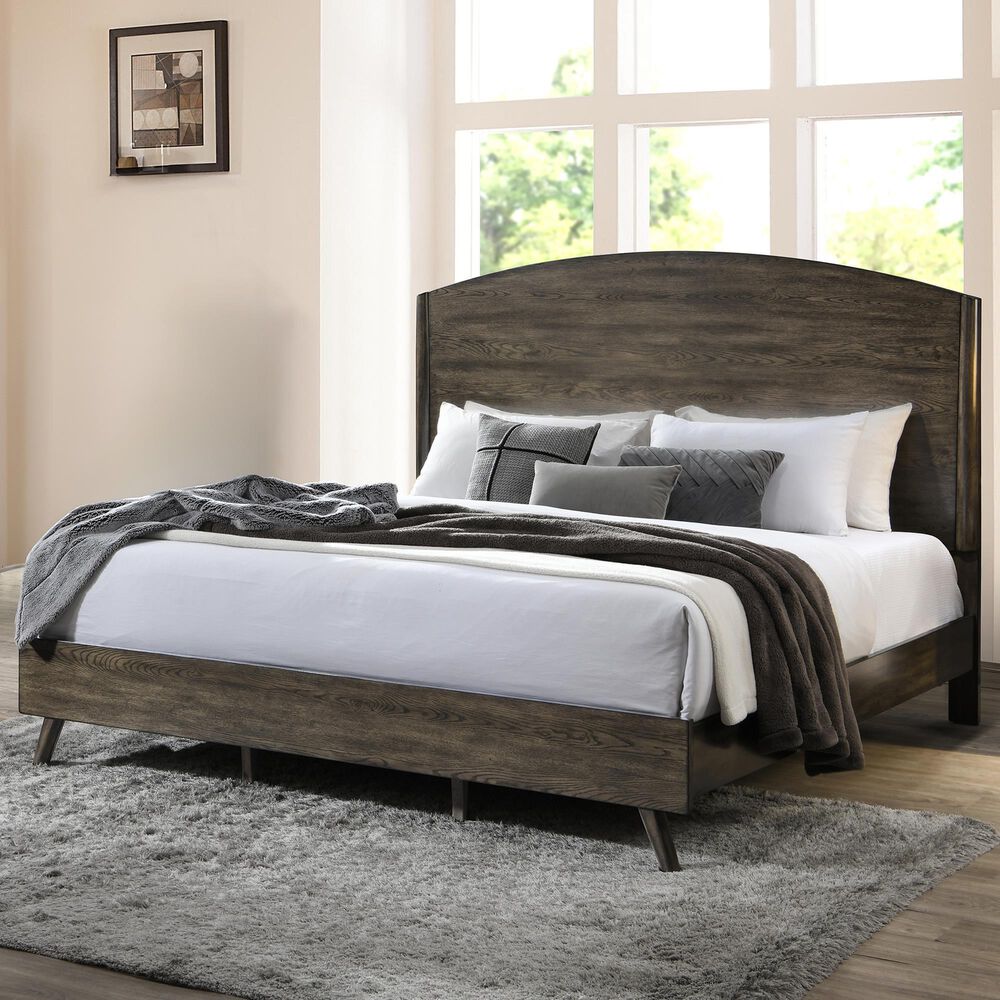 New Heritage Design Rex California King Panel Bed in Walnut, , large