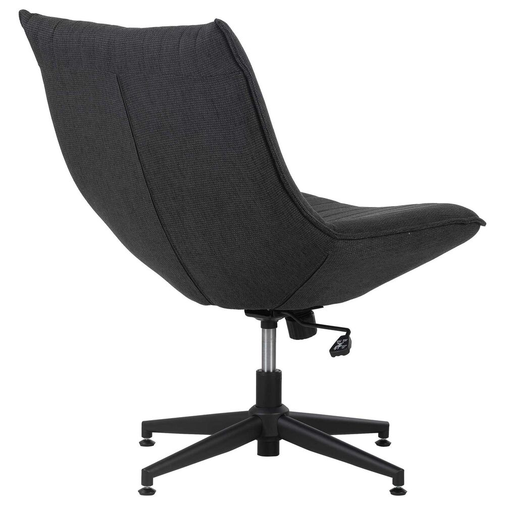 Impressions Vanity Lisa Vanity Chair with Dark Grey Cushion in Black, , large