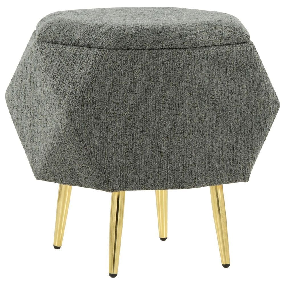 LumiSource Diamond Storage Ottoman in Green, , large