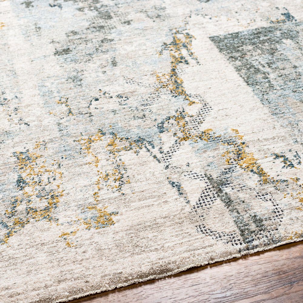 Surya Dresden Taupe, Off-White, Dusty Sage, Deep Teal, Light Gray, Mustard and Ink Blue 2'7" x 7'3" Runner, , large