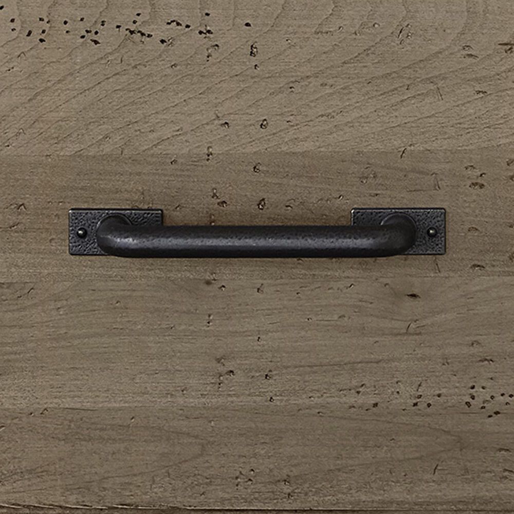 Viceray Collections Cool Rustic Queen Storage Plank Bed with Two Nightstands in Stone Grey, , large