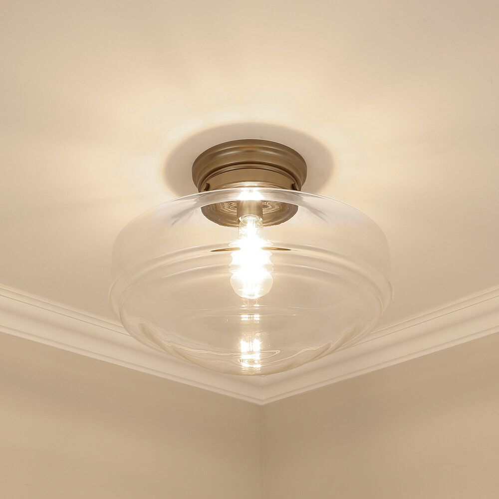 Golden Lighting Ingalls Large Semi-Flush with Clear Glass in Modern Brass, , large