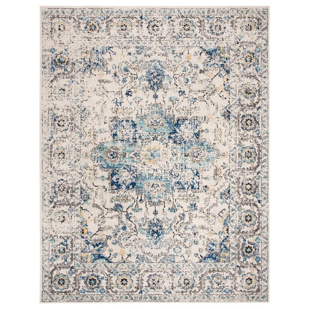 Safavieh Madison MAD603K 10" x 14" Turquoise and Ivory Area Rug, , large