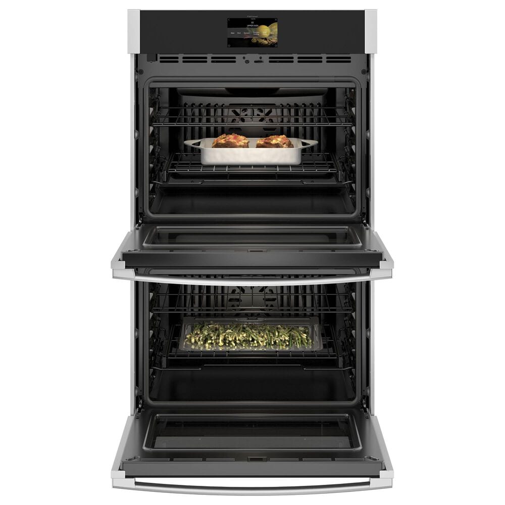 GE Profile 2-Piece Kitchen Package with Stainless Steel 36&quot; Smart Built-In Convection Double Wall Oven and 36&quot; Electric Cooktop in Black, , large