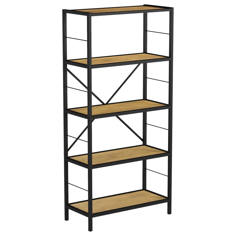 Timberlake Hastings Home 5-Tier Bookcase in Oak and Black , , large