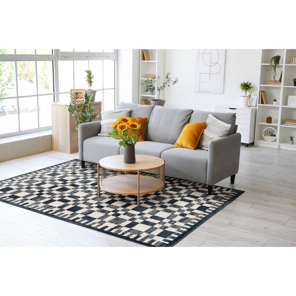 Central Oriental Grove Denim and Lace 7'10" x 9'10" Area Rug, , large