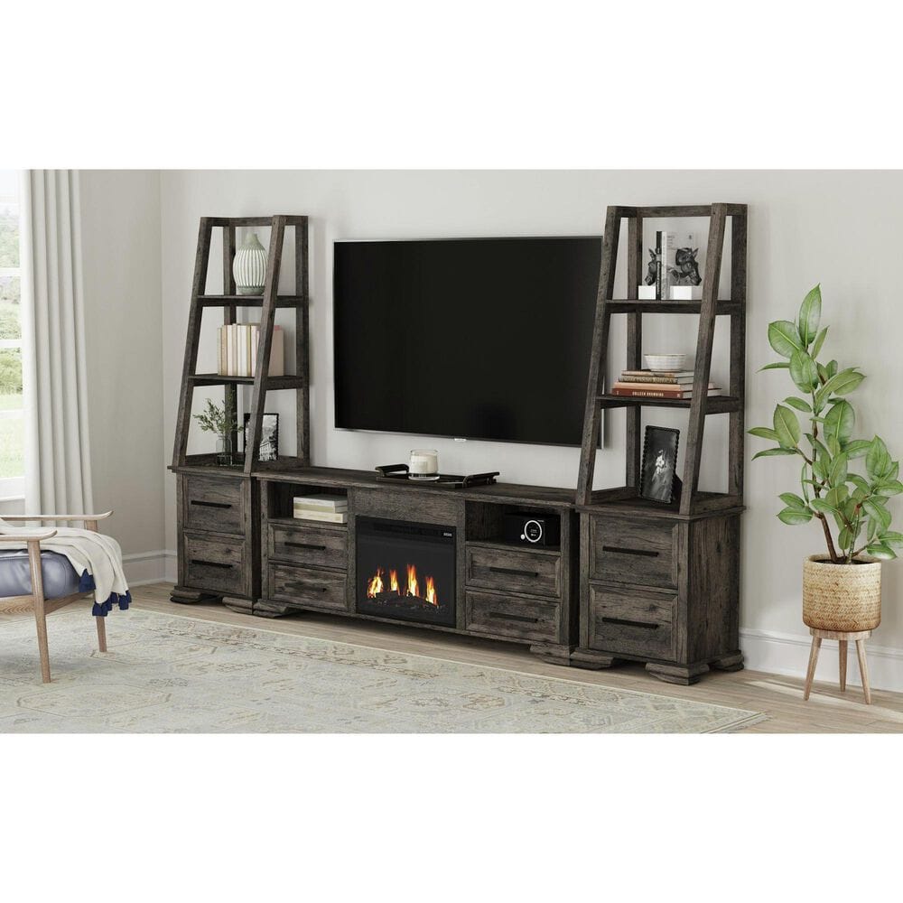 Mayberry Hill Park Ridge 71" TV Console with Side Piers in Charcoal, , large