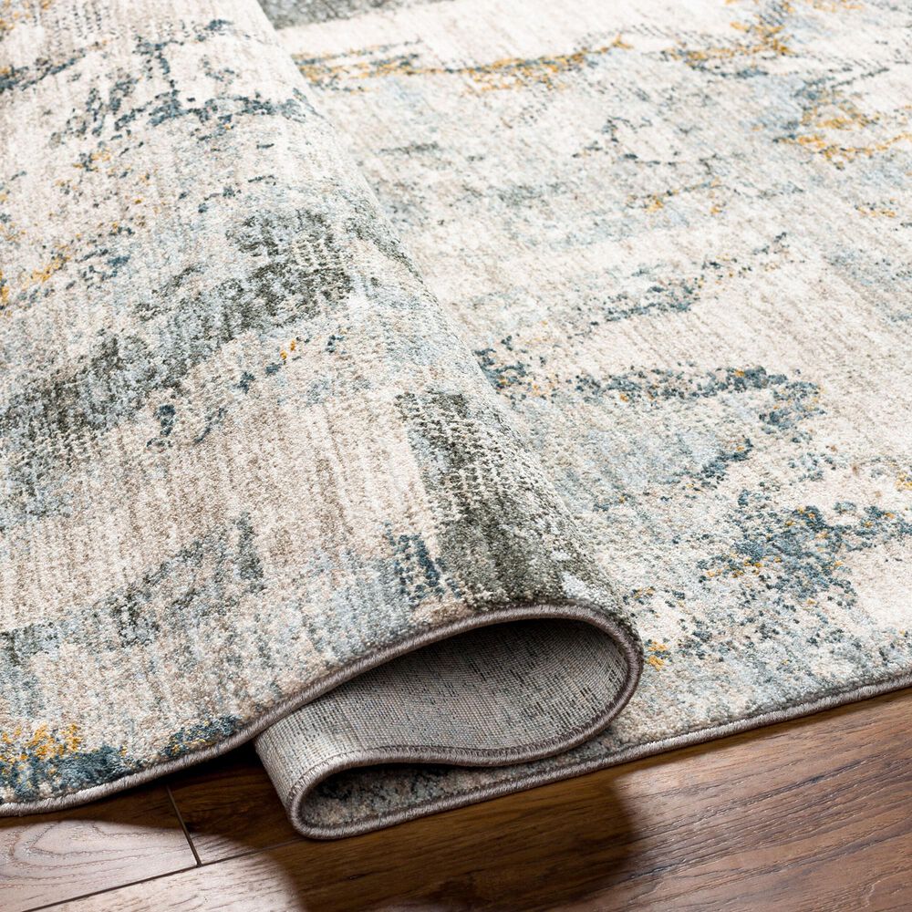 Surya Dresden Taupe, Off-White, Dusty Sage, Deep Teal, Light Gray, Mustard and Ink Blue 2'7" x 10' Runner, , large