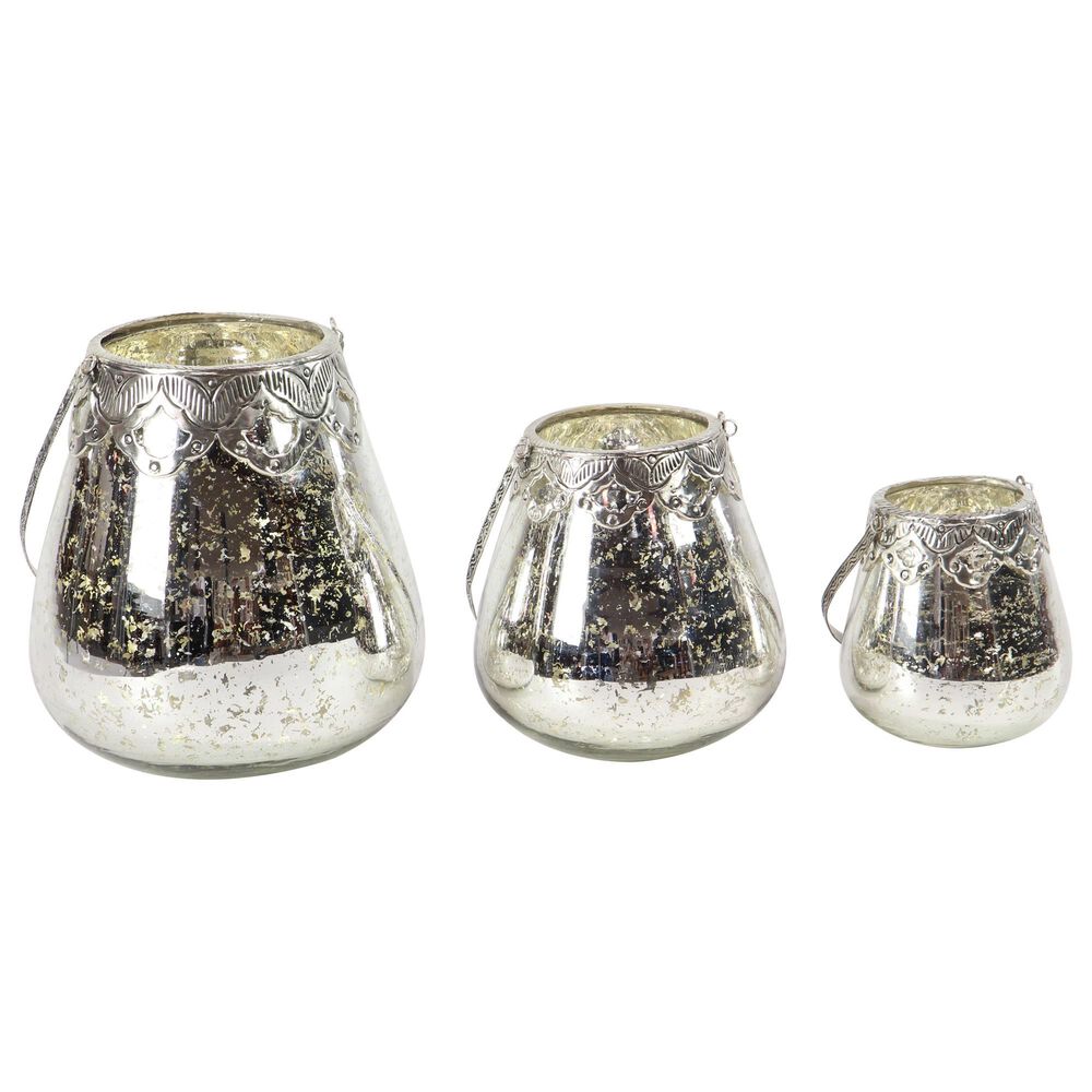 Maple and Jade Assorted Candleholders in Silver (Set of 3), , large