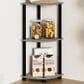 HOMLUX Turn-N-Tube 3-Tier Corner Bookshelf in French Oak and Black, , large