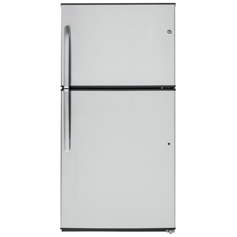 GE Appliances 21.1 Cu. Ft. Energy Star Top-Freezer Refrigerator in Stainless Steel, , large