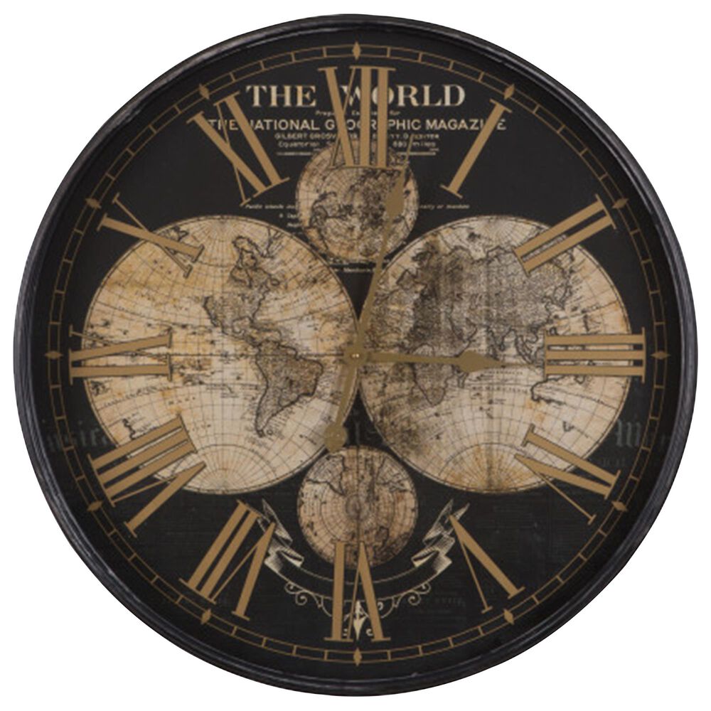 Yosemite Home Decor Wealth of Wonder Clock in Black, , large