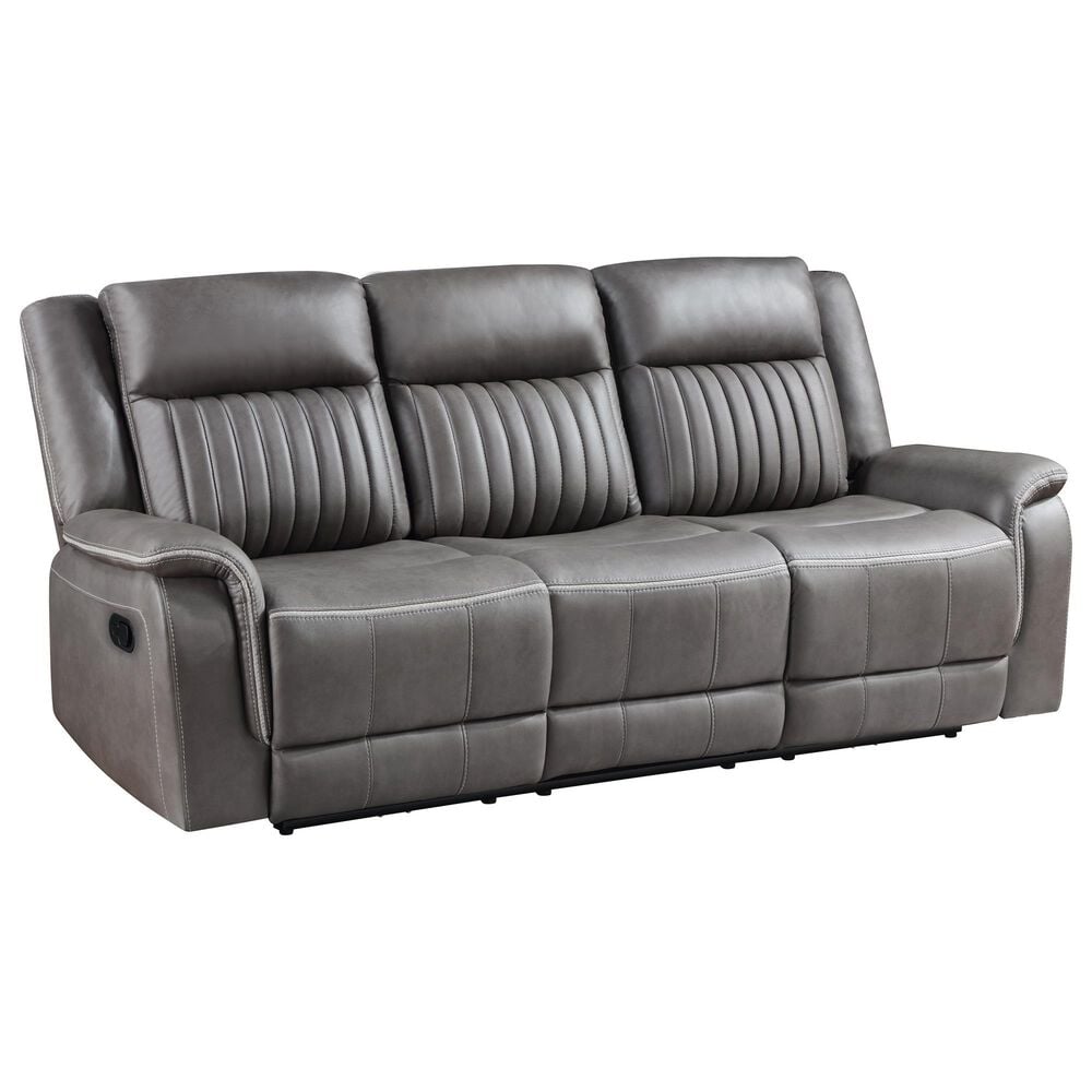 New Heritage Design Enzo Manual Reclining Sofa in Gray, , large