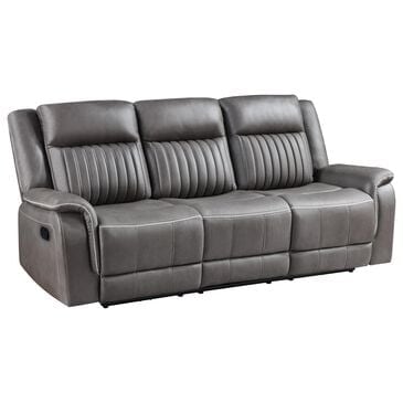 New Heritage Enzo Manual Reclining Sofa in Gray, , large