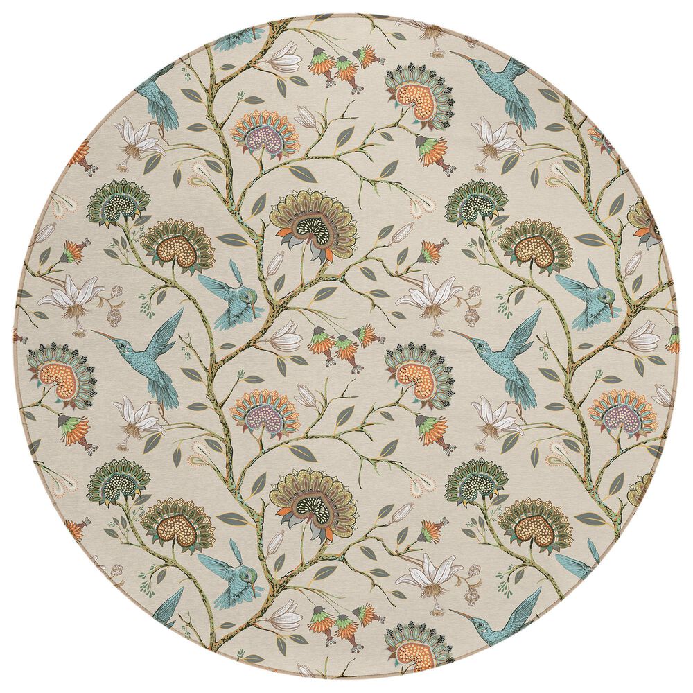 Dalyn Rug Company Kendall KE19 8" Round Putty Area Rug, , large
