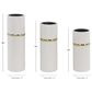 Maple and Jade Glam Vase with Equator Belt in White and Gold (Set of 3), , large