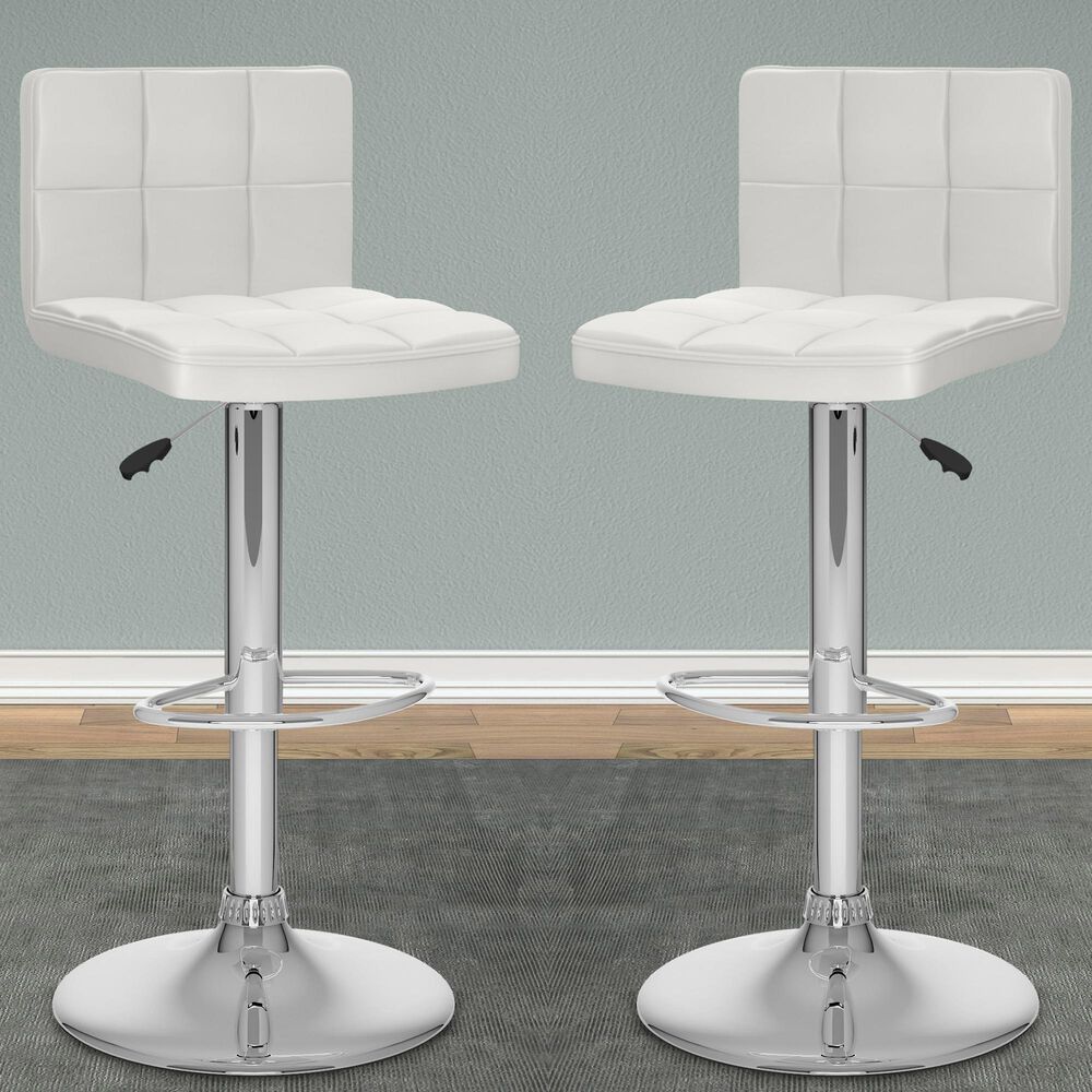 CorLiving Adjustable Bar Stool in White (Set of 2), , large