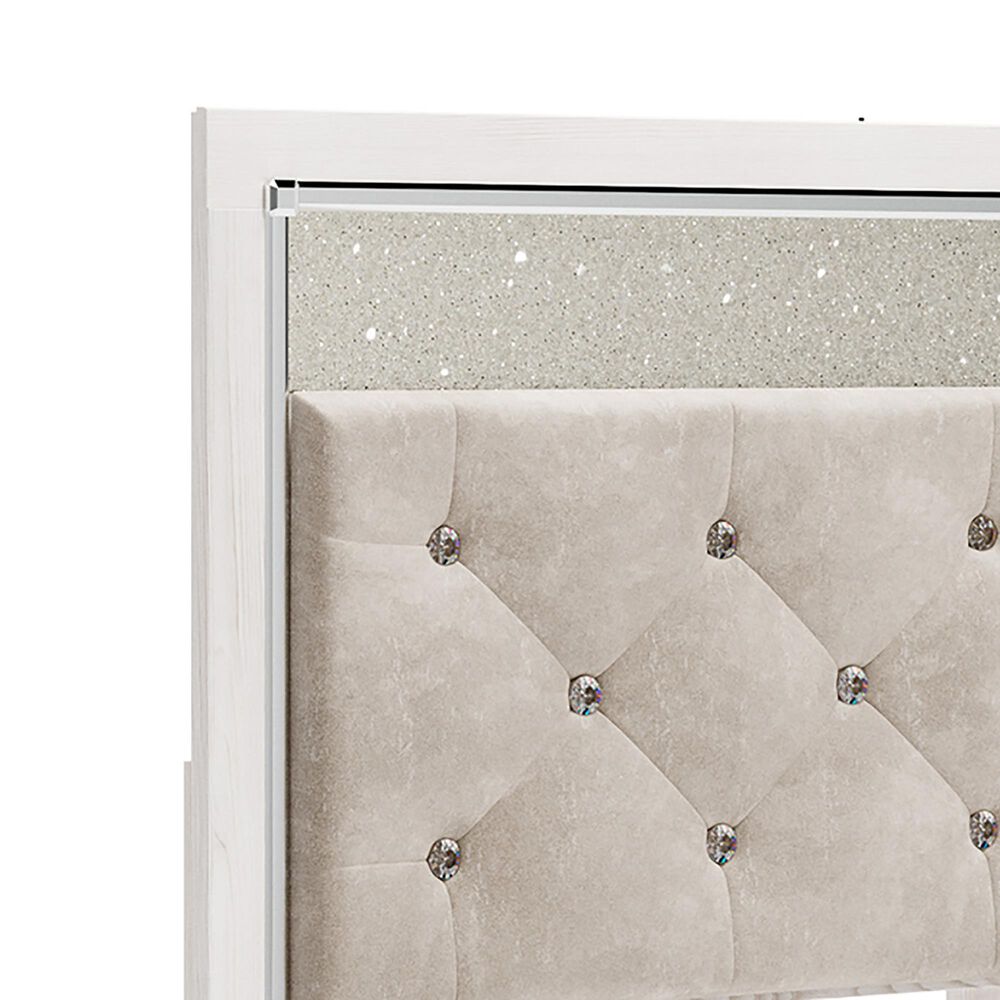 Ashley Altyra Twin Panel Bed in White with LED Headboard, , large