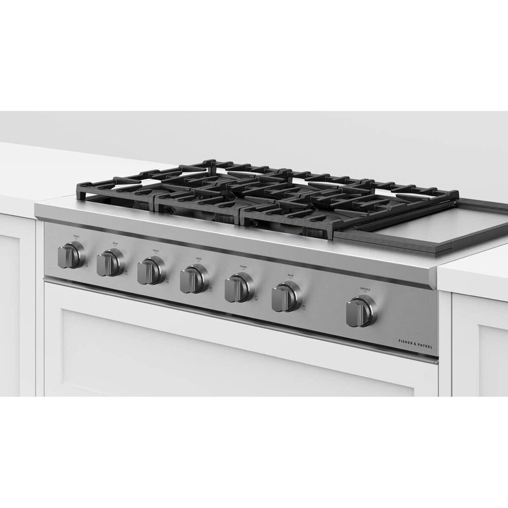 Fisher &amp; Paykel Series 9 Professional 48&quot; Liquid Propane Rangetop with Griddle in Stainless Steel, , large