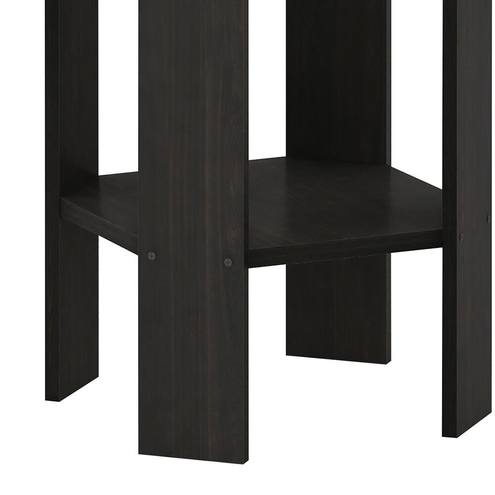 HOMLUX 1-Shelf End Table in Espresso, , large