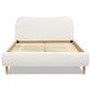 Jennifer Taylor Home Roman Queen Platform Bed with Ivory White Upholstered in Natural Whitewashed, , large