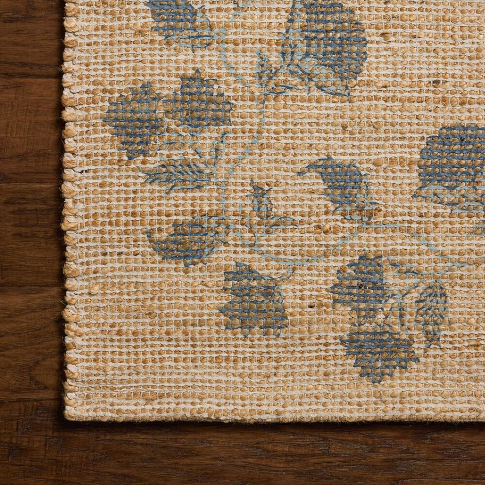 Chris Loves Julia x Loloi Rue Natural and Denim 3'6" x 5'6" Area Rug, , large