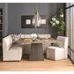 Mayberry Hill Jemma 6 Pice Contemporary Corner Dining Set in Grey Finish and Beige Linen Upholstery, , large