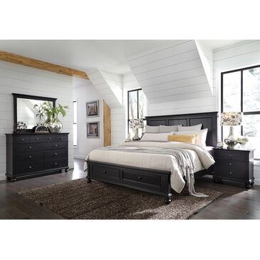 Riva Ridge Oxford 4-Piece King Storage Bedroom Set in Rubbed Black, , large