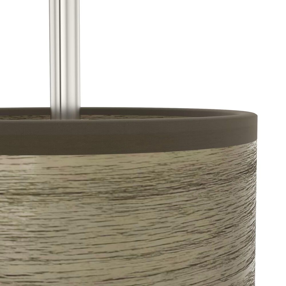Hunter Solhaven 1-Light Mini Pendant with Warm Grey Oak Shade in Brushed Nickel, , large