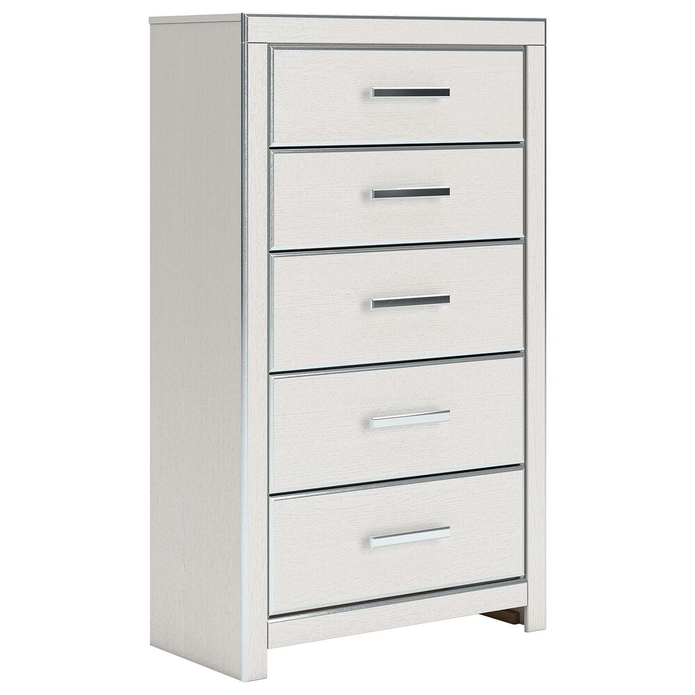 Ashley Zuraleus 6-Drawer Chest in Matte White and Chrome, , large
