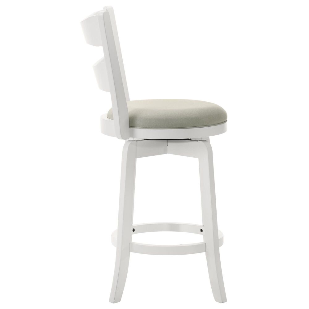 Armen Living Blair 30" Swivel Bar Stool in Matte White, , large