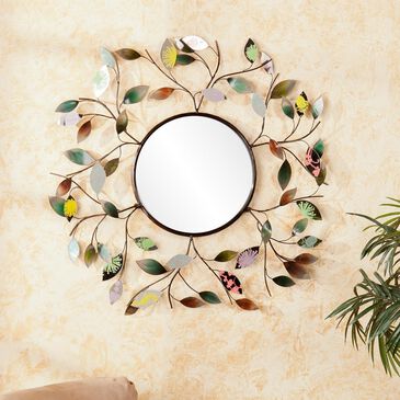 Southern Enterprises Decorative Leaf Wall Mirror, , large