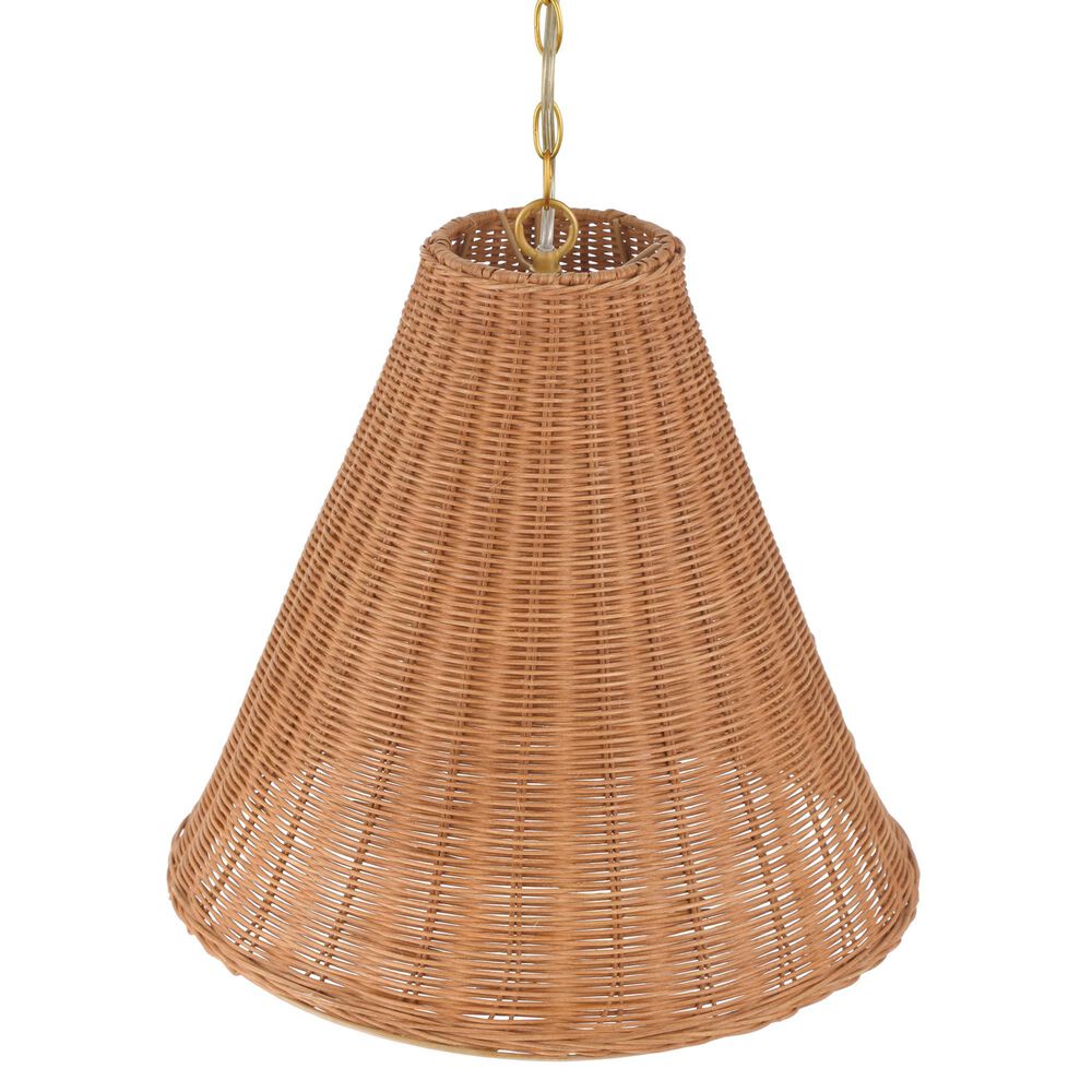 Creative Coop Rosemary 1-Light Small Pendant with Natural Shade, , large