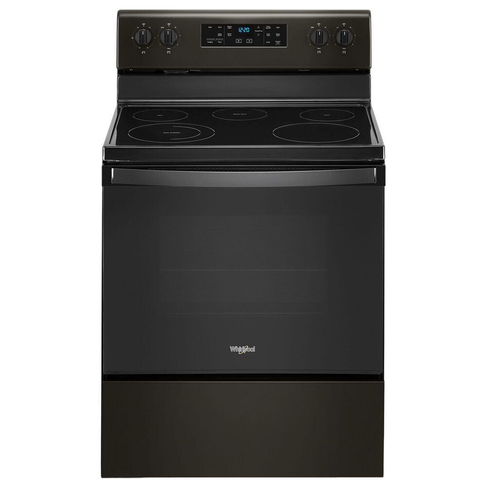 Whirlpool 5.3 Cu. Ft. Electric Range with Frozen Bake in Black Stainless Steel, , large