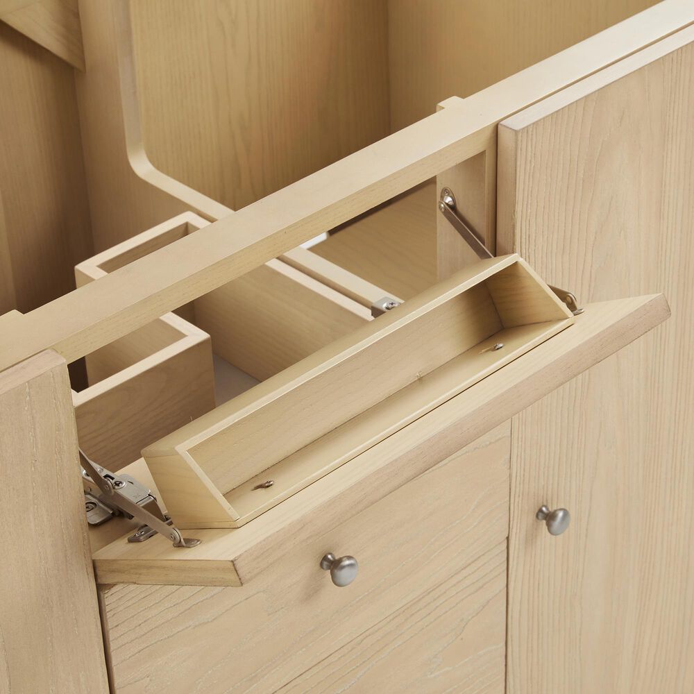 James Martin Vanities Gracyn 48" Single Bathroom Vanity in Coastal Driftwood with 3 cm Victorian Silver Quartz Top, Rectangular Sink and FreePower Wireless Charger, , large