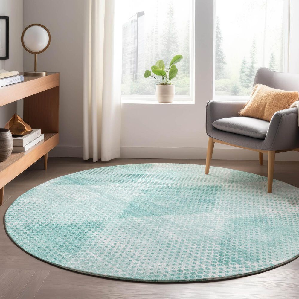 Dalyn Rug Company Trevi TV4 8&#39; Round Teal Area Rug, , large