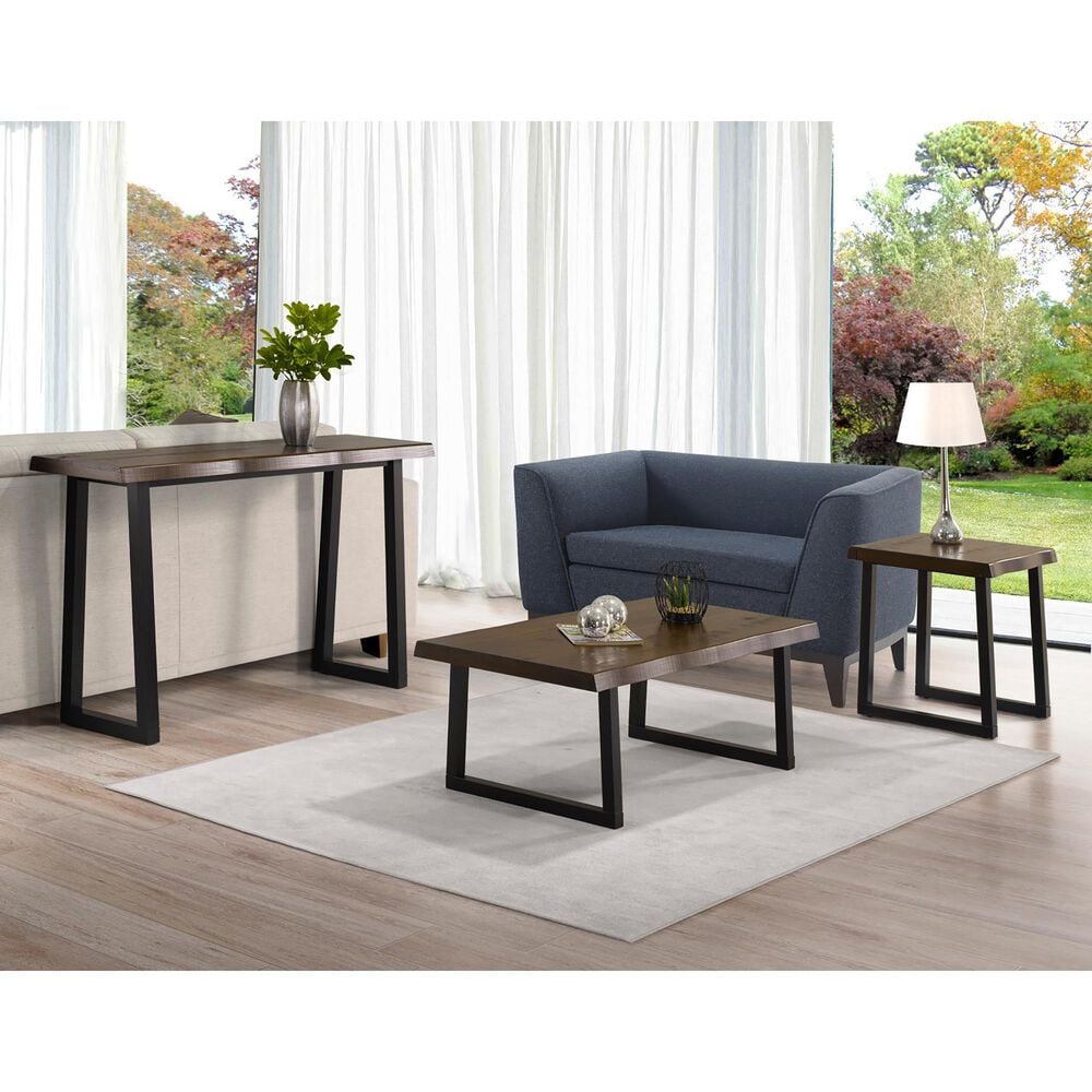 Steve Silver Jennings Cocktail Table in Distressed Cherry and Ebony, , large