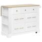 HOMLUX 51" Kitchen Island with Pull Out Trash Can Storage in White, , large