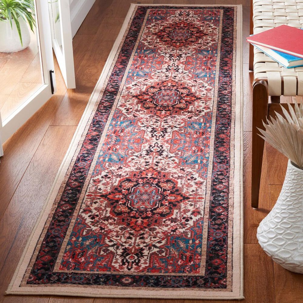 Safavieh Riviera 2&#39;2&quot; x 9&#39; Ivory and Blue Runner, , large