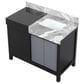 Lexora Home Zilara 42" Single Bathroom Vanity in Black and Grey with 11 cm Castle Grey Marble Top and Rectangular Sink, , large