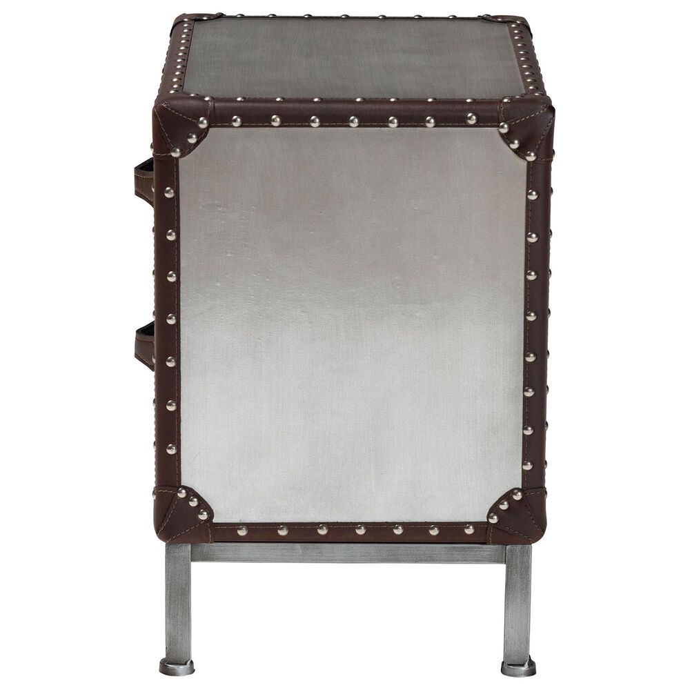 Baxton Studio Jacey 2-Drawer End Table in Silver, , large